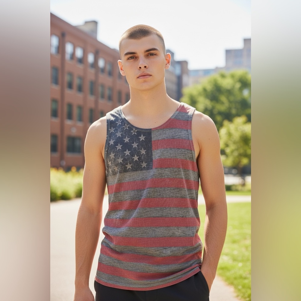 Mossimo Supply Co American Flag Tank Top